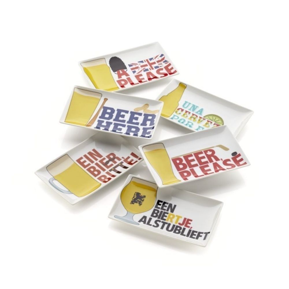 Crate & Barrel Beer Please Sampler Appetizer Plates (6)